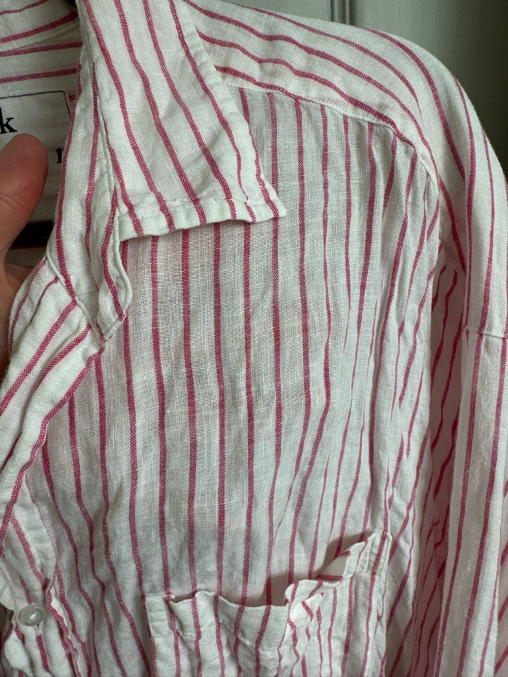 Frank + Eileen Linen Mackenzie Pink + White - Picture 5 of 9